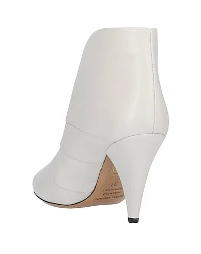 Isabel Marant Acna Leather Ankle Boots In White