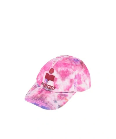 Isabel Marant Accessorio Tie-dye Cotton Baseball Cap In Pink