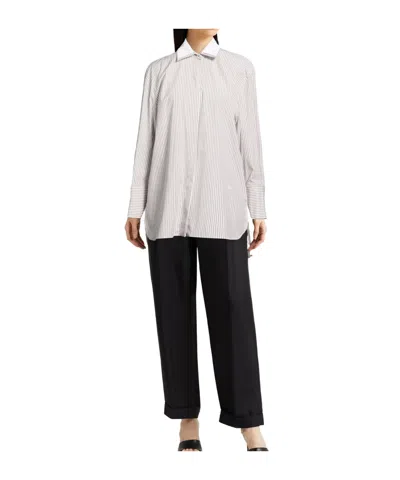 Max Mara Striped Shirts In White