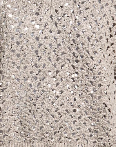 Brunello Cucinelli Medium-thick Crocheted Sweater In Gray