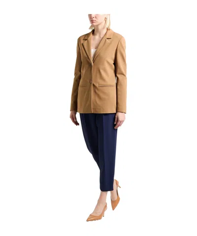 Max Mara Single Breasted Blazers In Brown