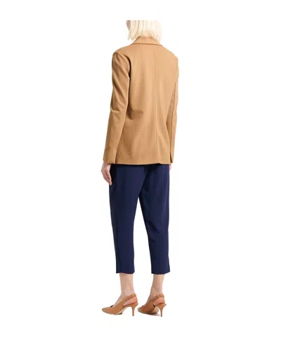 Max Mara Single Breasted Blazers In Brown