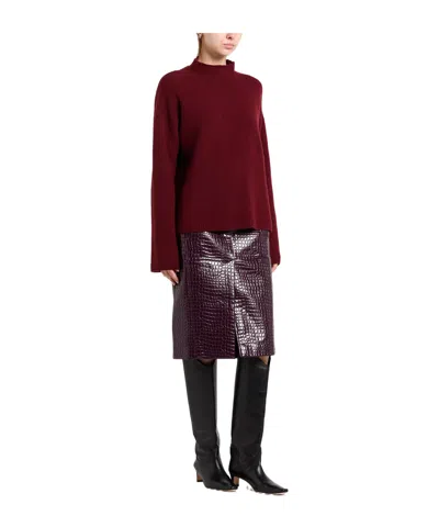 Max Mara Minimal Solid Knit Sweater In Red