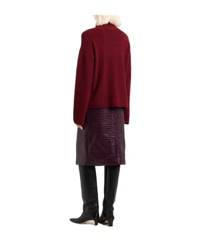 Max Mara Minimal Solid Knit Sweater In Red