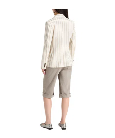 Max Mara Double Breasted Blazers In Neutral