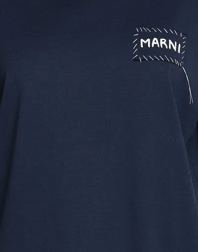 Marni Solid Color Short-sleeve T-shirt In Blue