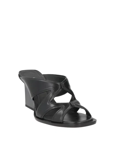 Max Mara Solid Color Sandals In Black