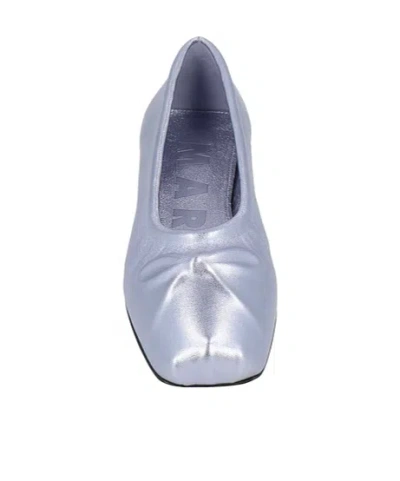 Marni Nappa Leather Seamless Little Bow Ballet Flat In Blue