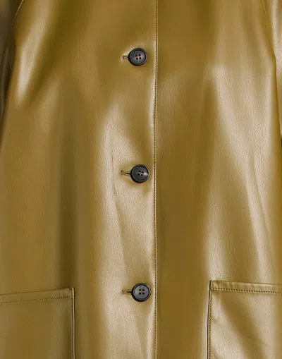 Max Mara Solid Color Full-length Jackets In Green