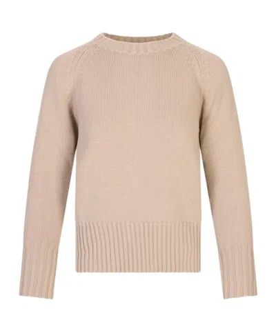 Fedeli Long-sleeved Knitted Pullover In Neutral