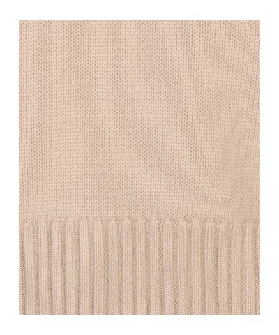 Fedeli Long-sleeved Knitted Pullover In Neutral