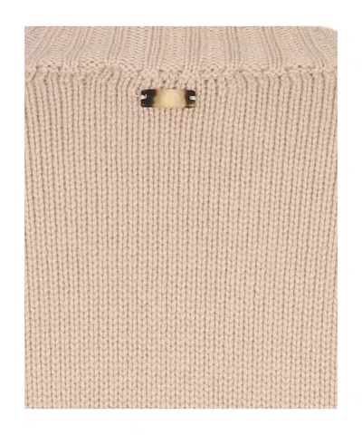 Fedeli Long-sleeved Knitted Pullover In Neutral