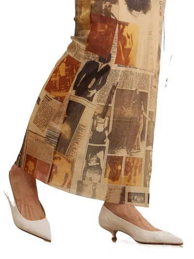 Aeyde Squaretoe Lowheel Leather Pumps In White