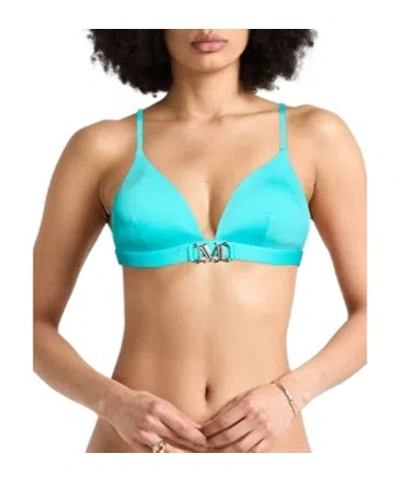 Max Mara Plain Colour Bikini Tops In Blue
