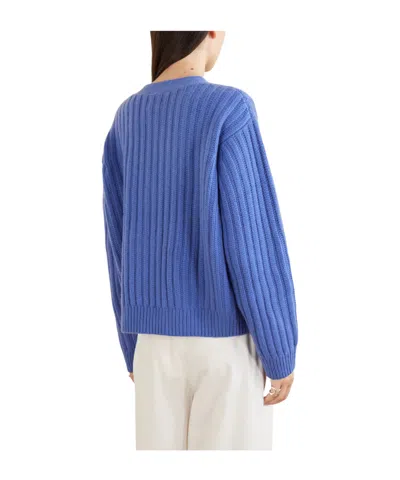Allude Oversized Dropshoulder Knit Sweater In Blue