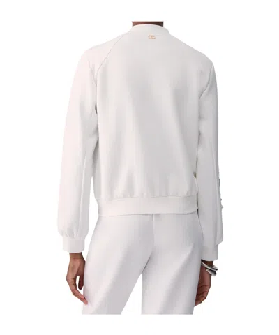 Liu •jo Liu Jo Zip-up Embellished Sweatshirt In White