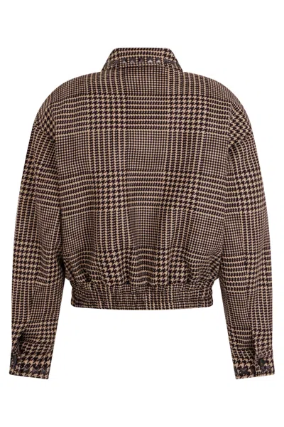 Giuseppe Di Morabito Houndstooth Zip Short Jacket In Brown