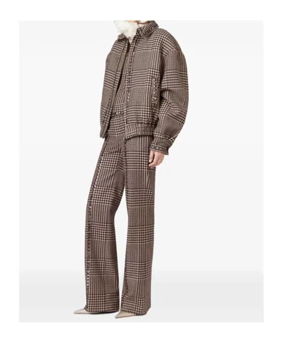 Giuseppe Di Morabito Houndstooth Zip Short Jacket In Brown