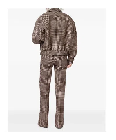 Giuseppe Di Morabito Houndstooth Zip Short Jacket In Brown