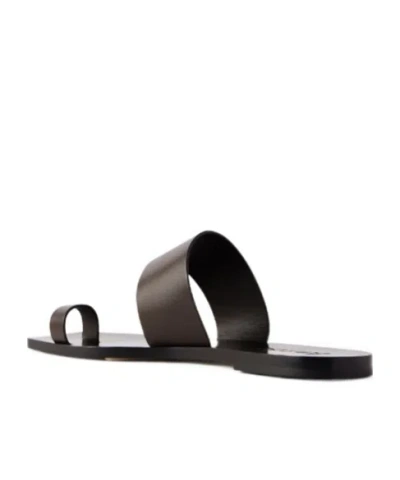 Aeyde Sibel Leather Flat Sandals In Black