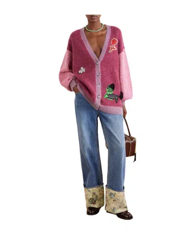Alemais Patterned Buttonfront Knit Cardigan In Multi