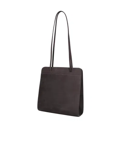 Fane Lisse Structured Shoulder Bag In Brown