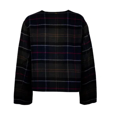 Barbour Marlow Wool Blend Overshirt Jacket In Black