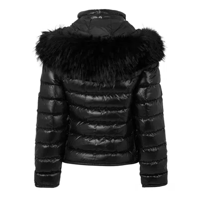Moncler Glossy Short Down Jacket In Black