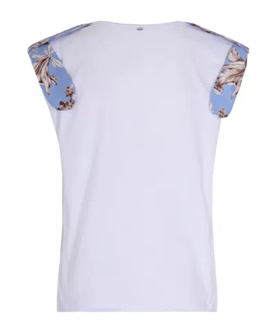 Liu •jo T-shirt Bianca Con Inserti Floreali In White