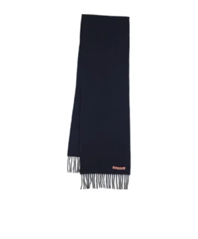 Acne Studios Rectangular Scarf With Fringes In Black