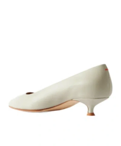 Aeyde Squaretoe Lowheel Leather Pumps In White