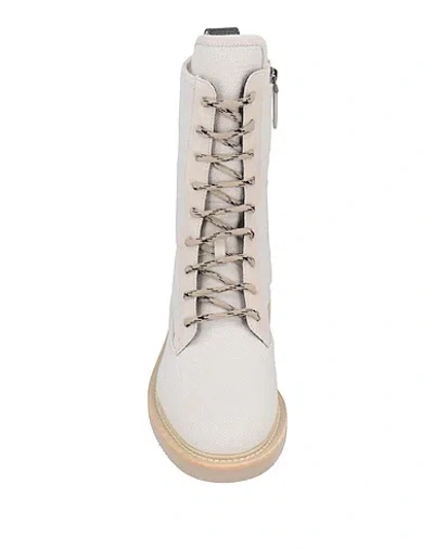 Brunello Cucinelli Bead-embellished Canvas Combat Boots In Multi