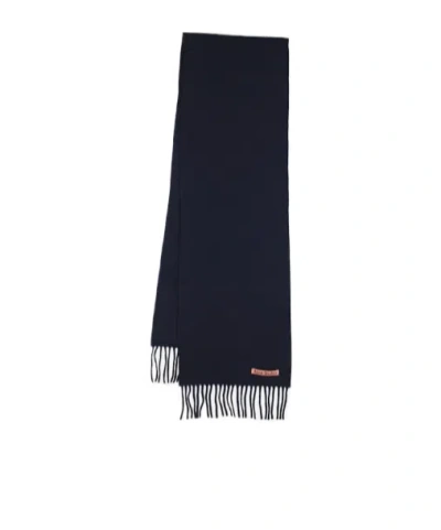 Acne Studios Rectangular Scarf With Fringes In Black