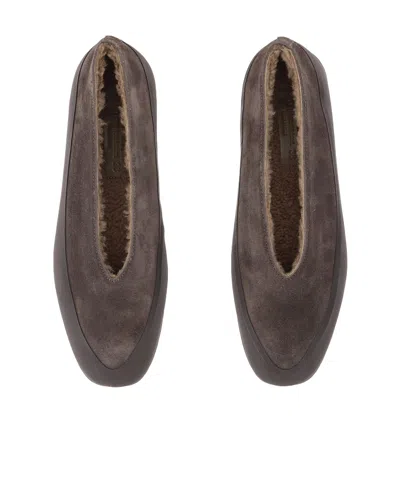 Le Monde Beryl Shearling Lined Flat Shoes In Multi