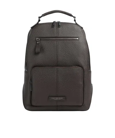 The Bridge Manfredi Grained Calf Leather Backpack In Pattern