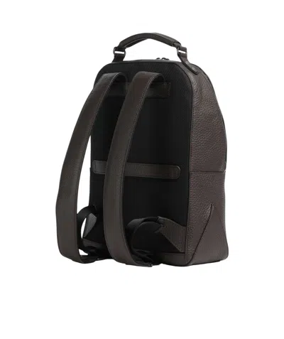 The Bridge Manfredi Grained Calf Leather Backpack In Pattern