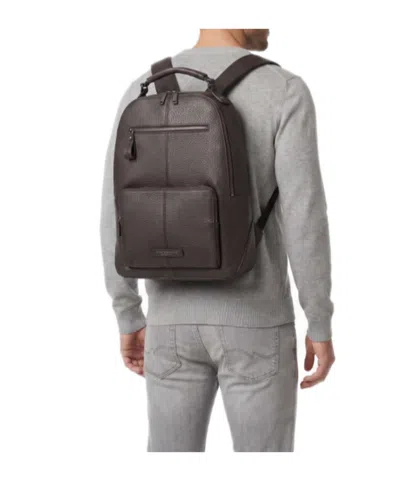 The Bridge Manfredi Grained Calf Leather Backpack In Pattern