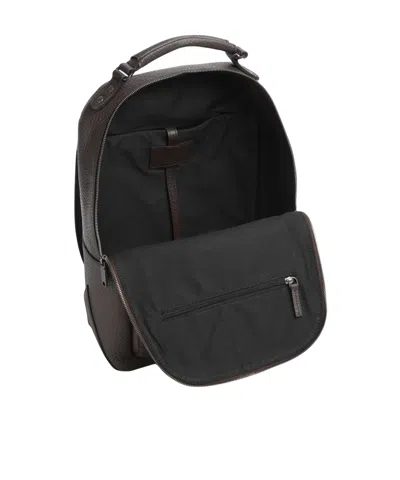 The Bridge Manfredi Grained Calf Leather Backpack In Pattern