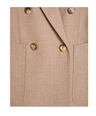 Max Mara Double-breasted Blazer In Neutral