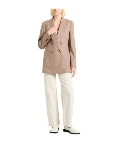 Max Mara Double-breasted Blazer In Neutral