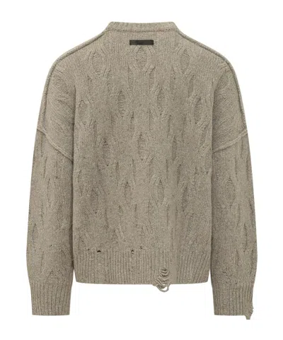 Represent Cable-knit Distressed Crewneck Sweater In Multi