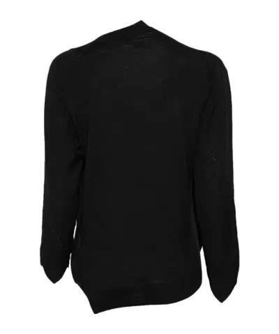 Junya Watanabe Asymmetric Button-front Cardigan In Black
