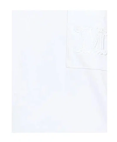 Max Mara Maxmara Taverna Logo T-shirt White In White