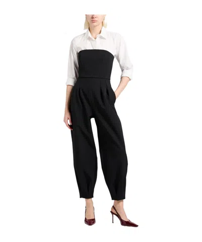Max Mara Solid Sleeveless Jumpsuit In Black