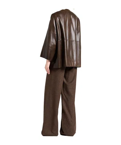 Max Mara Solid Color Jackets In Brown