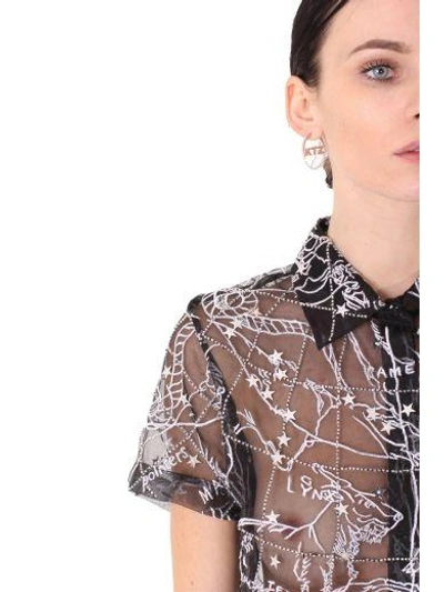 Shop Ktz Sh 18 B Constellation Transparent Shirt In Nero-bianco