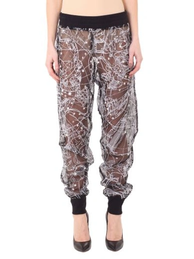 Ktz Tr 16 A Embroidered Beaded Joggers In Nero-bianco