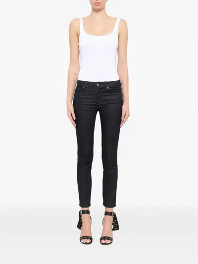 Alexander Mcqueen Belt-loop Bottuned Jeans In Black