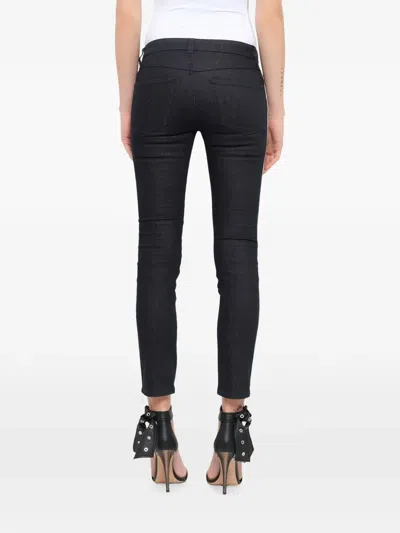 Alexander Mcqueen Belt-loop Bottuned Jeans In Black