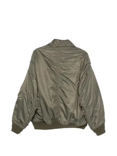 Miharayasuhiro Zip-up Oversized Bomber Jacket In Green